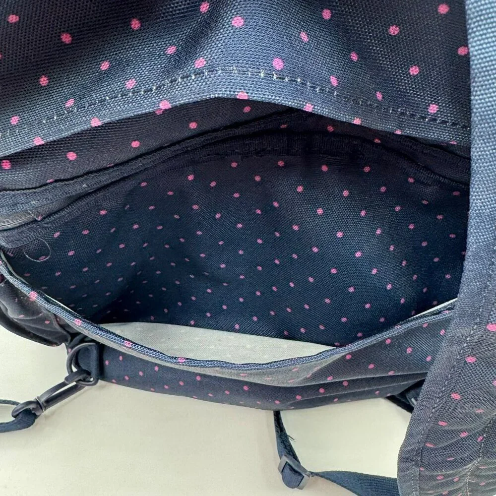 Matilda Jane Summer Fun Cooler Navy Thermo Padded Backpack With Pink Polka Dots